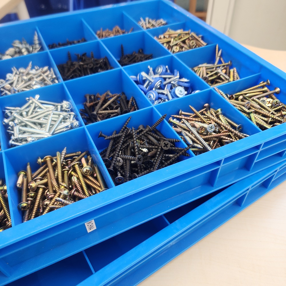 칸막이 부품상자 공구함 부품함 나사 볼트정리함 수납함 24칸 블루 이미지 3