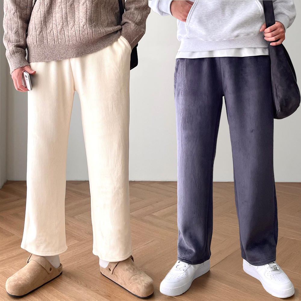 양털바지 후리스바지 남성기모밴딩바지 - 상품 이미지