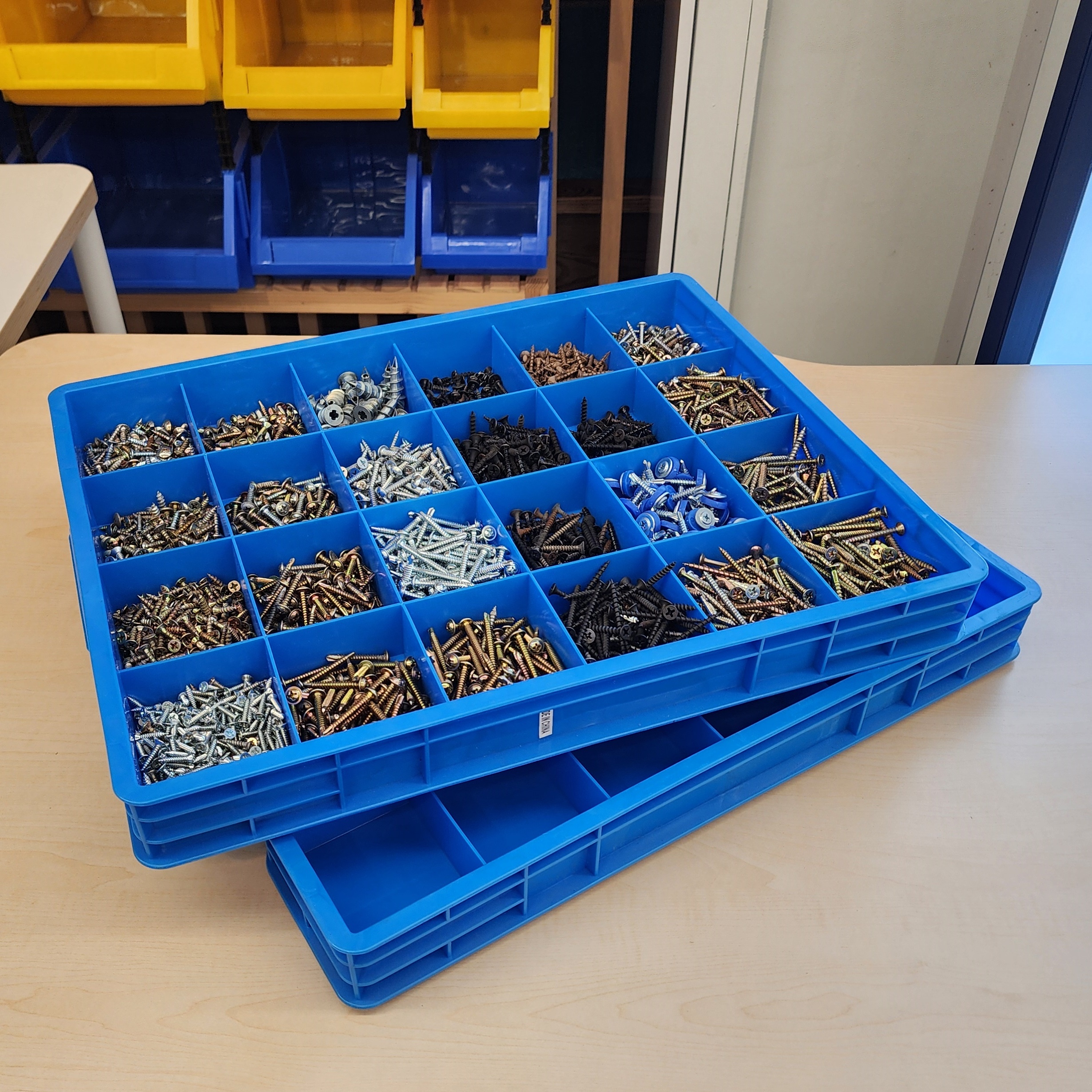 칸막이 부품상자 공구함 부품함 나사 볼트정리함 수납함 24칸 블루 이미지 2