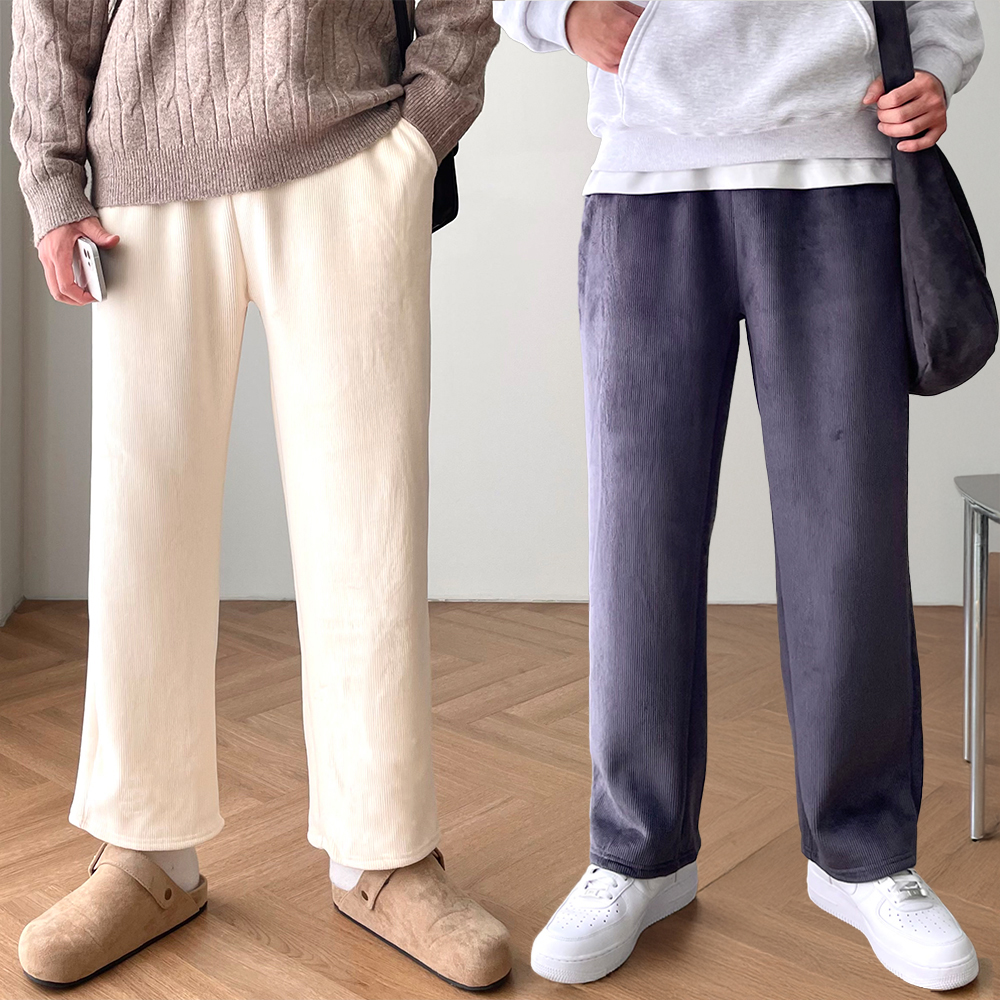 1+1 양털바지 후리스바지 남성기모밴딩팬츠 - 상품 이미지