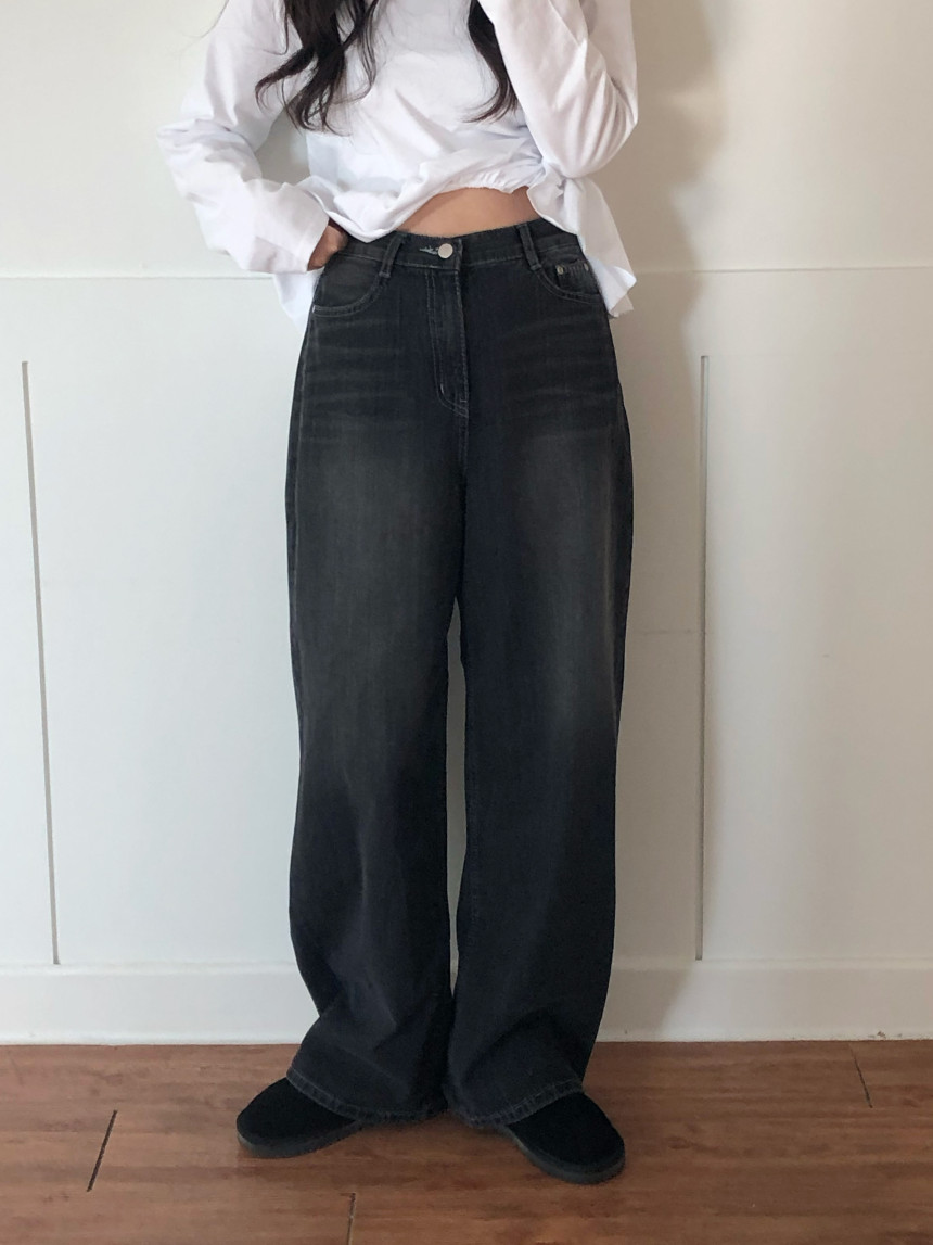 [25봄신상🖤] 쿠키 흑청데님 와이드데님 상세 이미지 16