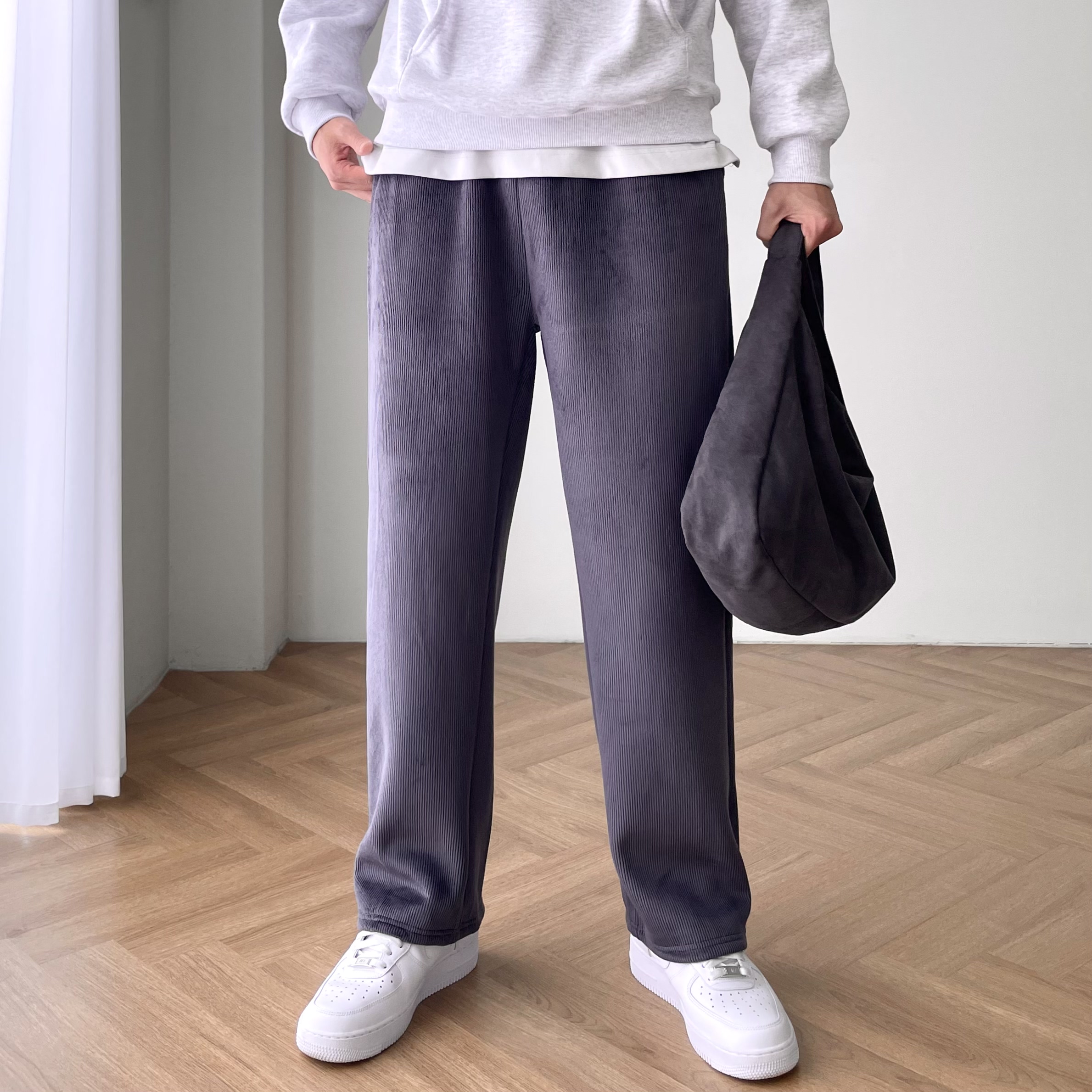 1+1 양털바지 후리스바지 남성기모밴딩팬츠 - 상세 이미지 5