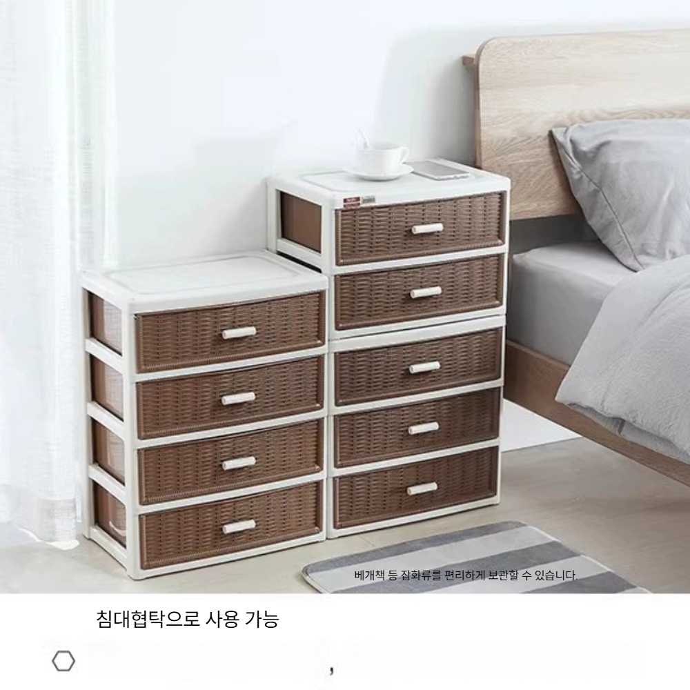 2단서랍장400 드레스룸서랍장 플라스틱수납장 - 상세 이미지 3