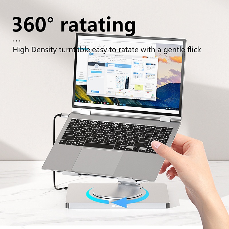 10-in-1 노트북 회전 스탠드 확장 도크 HDMI 네트워크 포트 USB3.0 거치대 - 상세 이미지 3