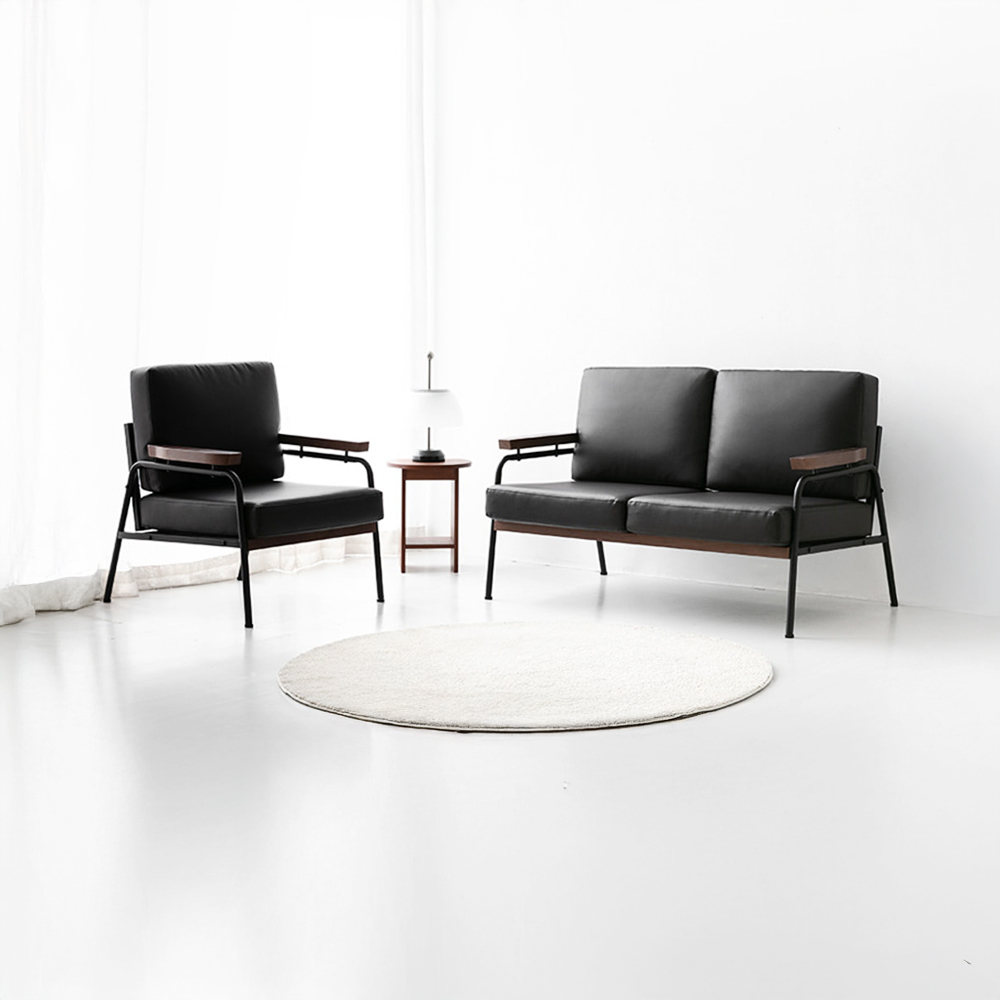 네르센 소파 2인 T323 블랙브라운 8646.4700