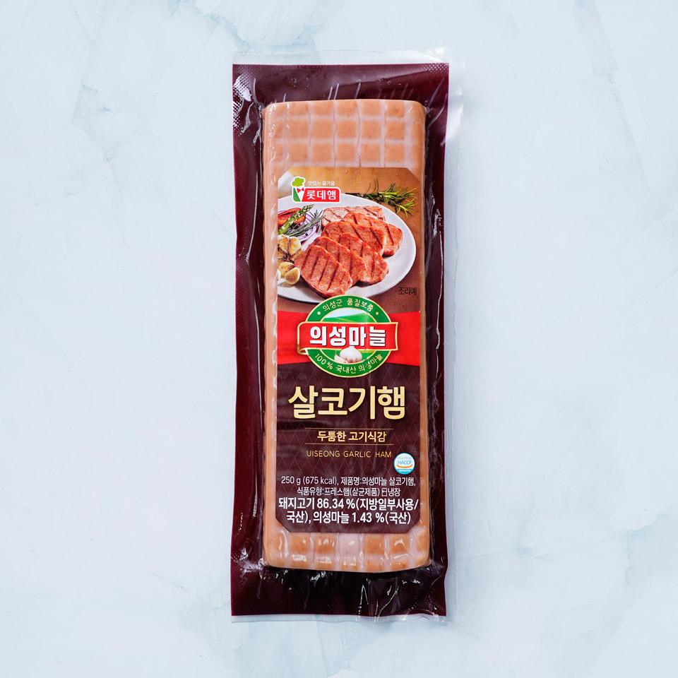 메가마트 롯데웰푸드 롯데햄 의성 마늘햄 사각  250g - 상품 이미지