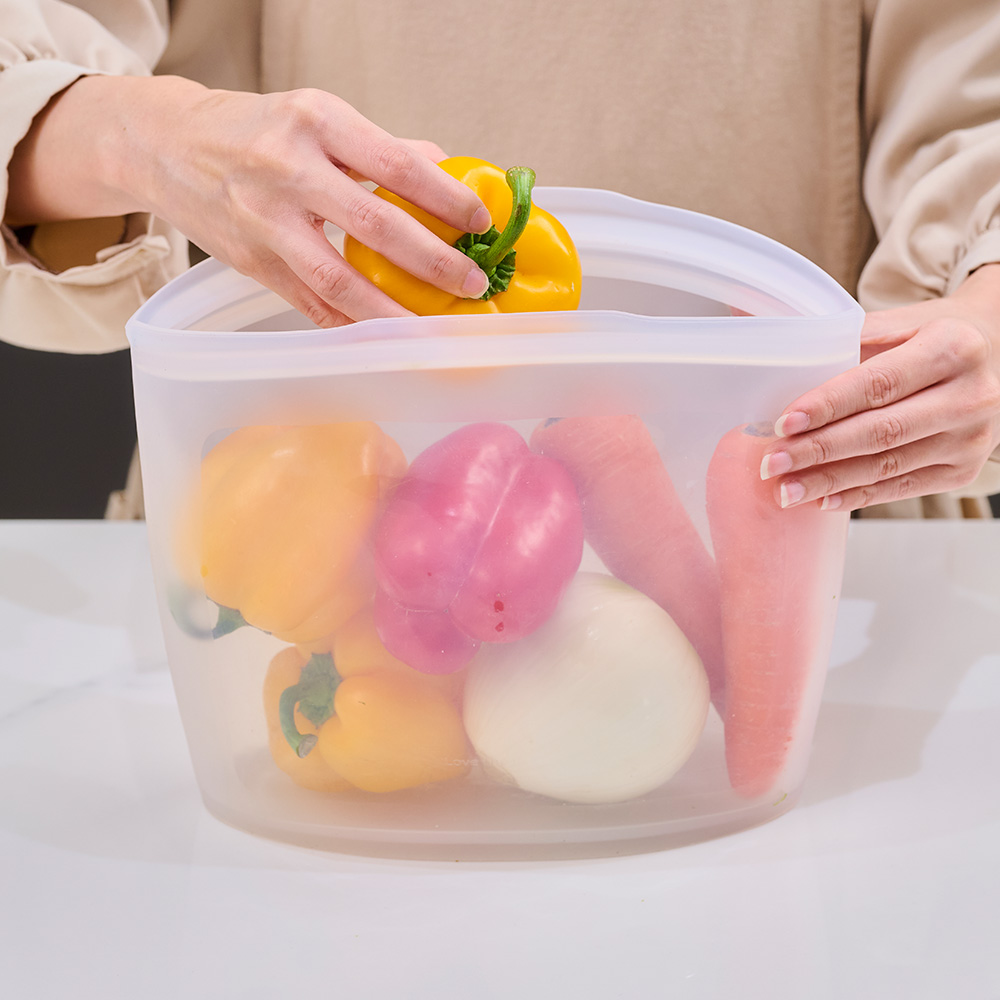 퍼기 대용량 실리콘 지퍼백 밀폐용기 다회용 3중 밀폐 지퍼팩 냉장고정리 2500ml