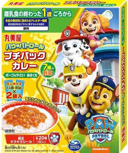 마루미야 퍼피 구조대 캐릭터 카레 포크 &amp; 야채 달콤한맛 120g