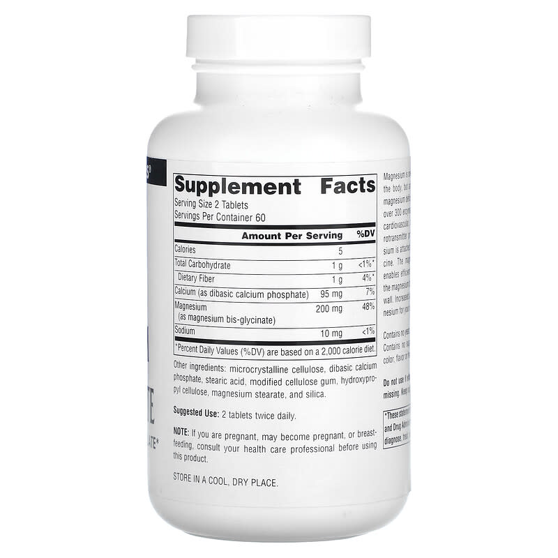 소스내츄럴스 마그네슘 비스-글리시네이트 킬레이트 200mg 120정, 3개 - 상세 이미지 2