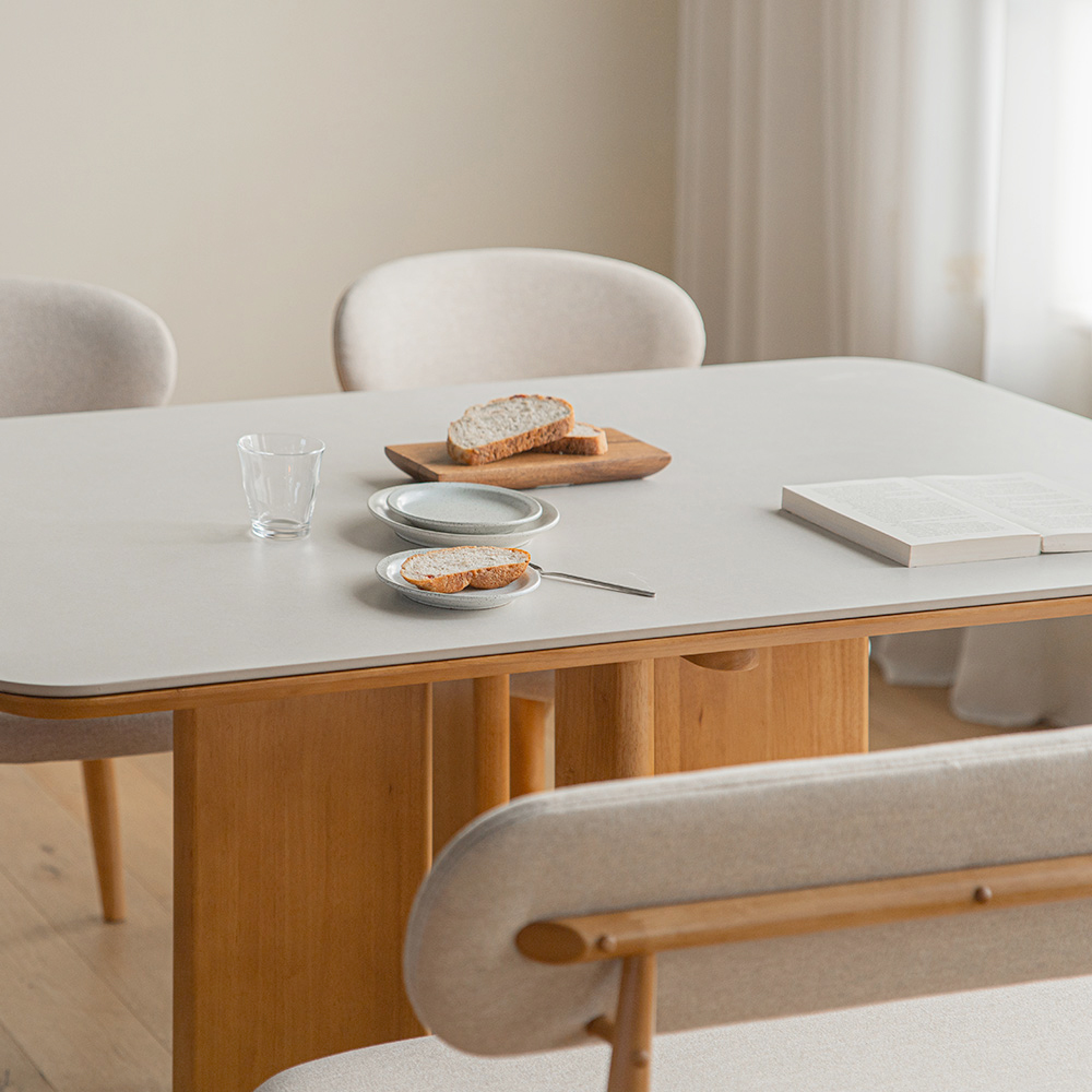 파레드 세라믹 식탁 테이블 4인용 1400 원목 사각