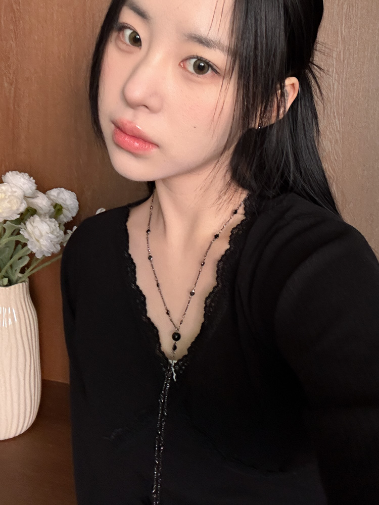 [30%할인] 블랙 엑시티즈 롱 드롭 목걸이 상세 이미지 11