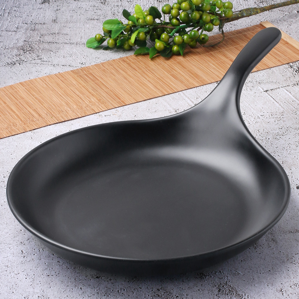 먹토 멜라민 그릇 앞 접시 나눔 반찬 중국집 식당 업소용 식기 30cm, 손잡이접시 - 상품 이미지