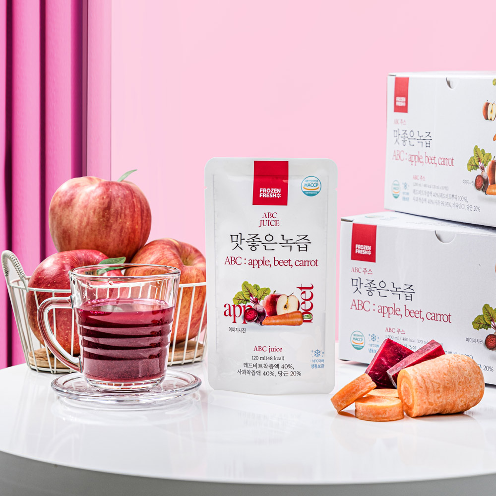 [프로즌프레시] 맛 좋은 녹즙 ABC주스 쥬스 120ml 10팩 물 한방울 넣지 않은 착즙주스