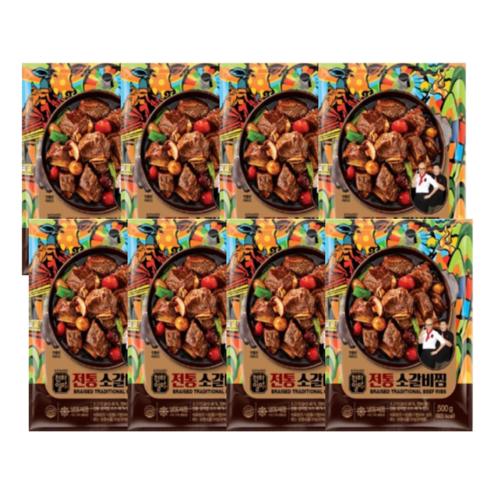 천하일미 전통 소갈비찜 500g x 8팩 : 담소월