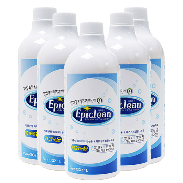 성찬  에피클린 1L 5개 뿌리는 살균소독제 이산화염소 CIO2 과일 야채 Epiclean : 쇼핑시도토리