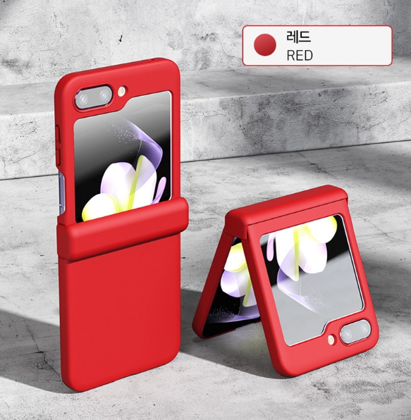 힌지보호 케이스 하드 범퍼 슬림 풀커버 카메라보호 지플립 레드, 갤럭시Z 플립5 - 상품 이미지