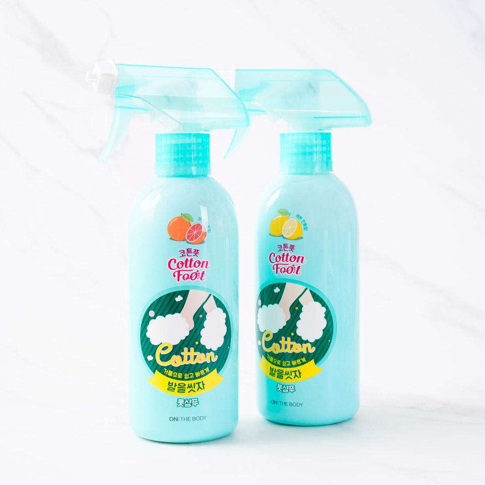 메가마트 LG 온더바디 발을씻자 코튼풋샴푸 자몽민트향 385ml - 상세 이미지 2
