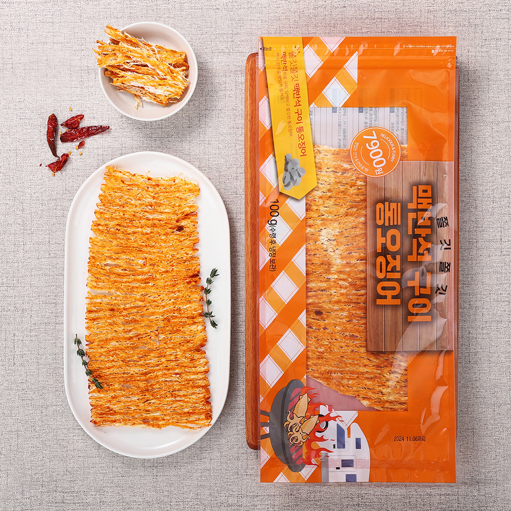 결대로 찢어먹는 촉촉한 한마리오징어(맥반석/땅콩버터/매콤핫)외 100g 1봉+1봉 - 상세 이미지 3