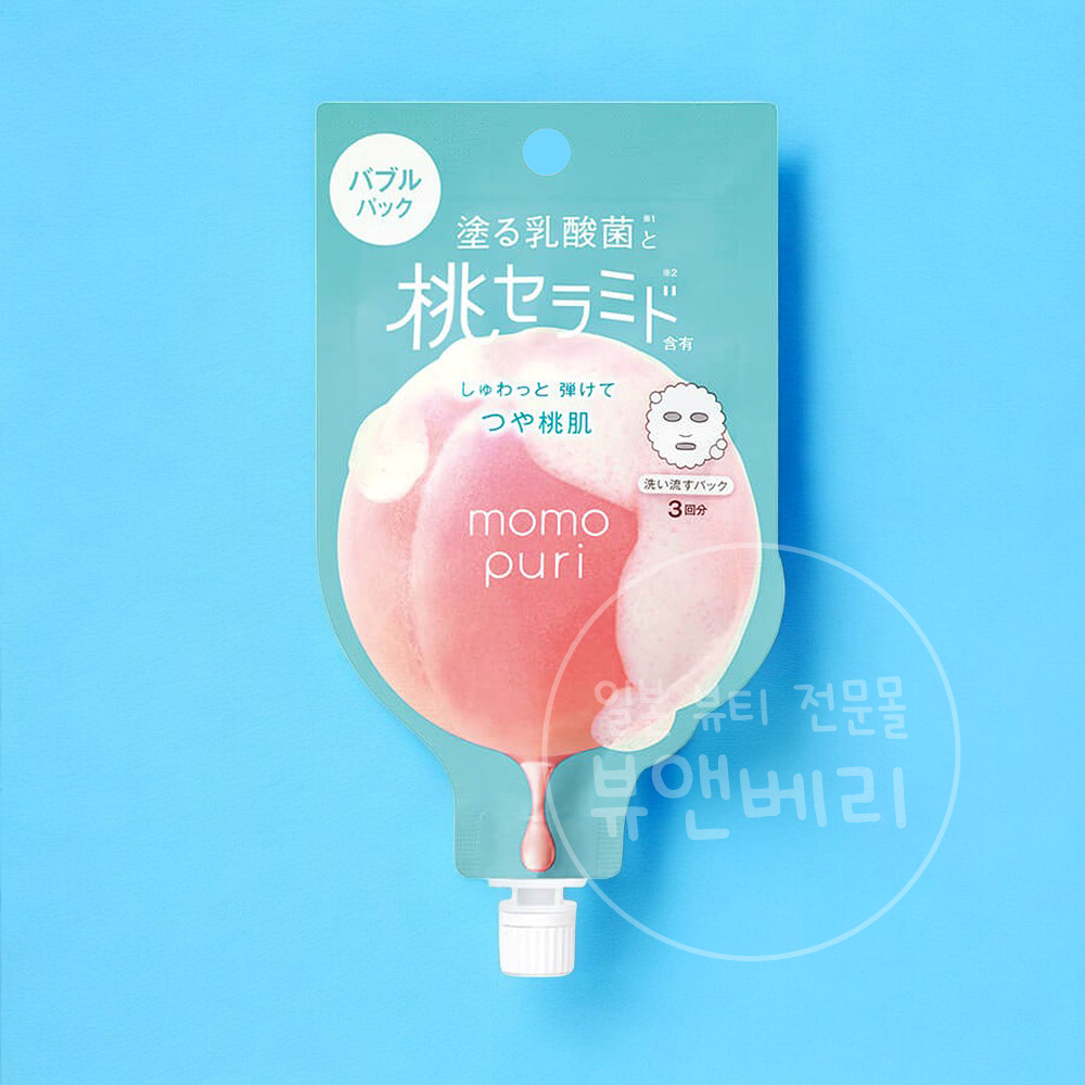 모모푸리 복숭아 세라마이드 프레쉬 버블팩 3회분 보습케어 - 메인 이미지