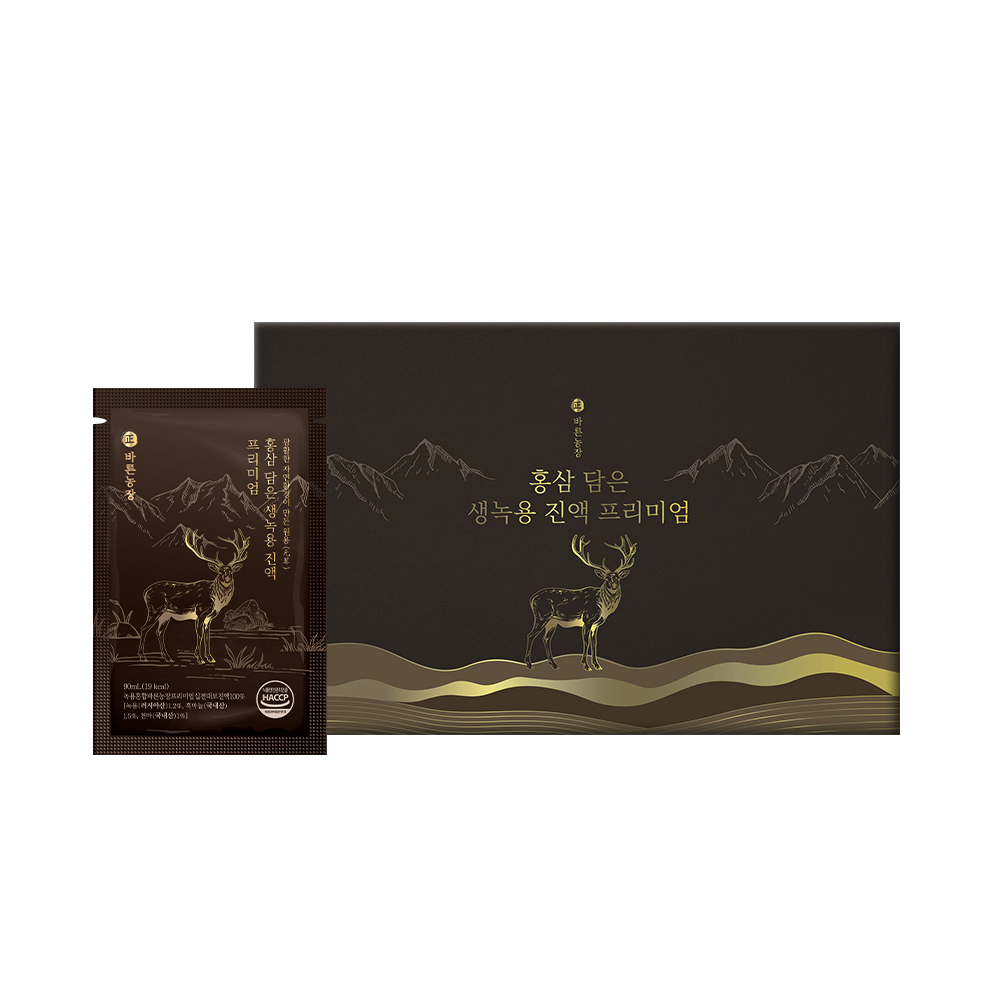 바른농장 사슴 녹용진액 녹용즙 엑기스 홍삼담은 생녹용 효능 함량 효과 어린이 2박스 60포 - 상세 이미지 3