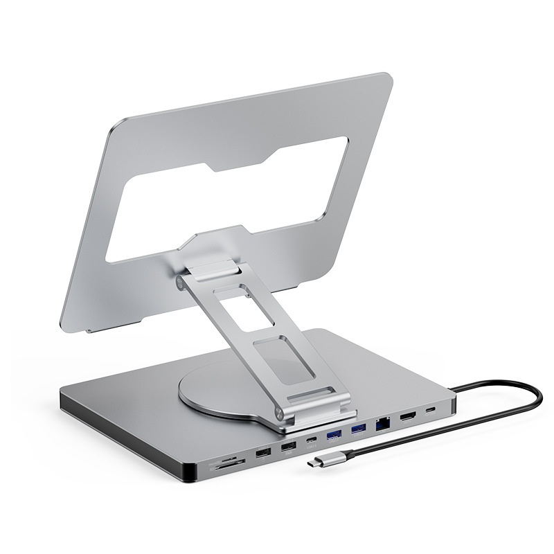 10-in-1 노트북 회전 스탠드 확장 도크 HDMI 네트워크 포트 USB3.0 거치대 - 상세 이미지 5
