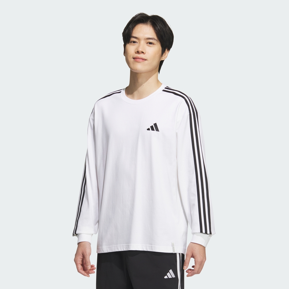 [아디다스 공식] 에센셜+ 루즈 핏 3S 긴팔 티 JW6937 - 상품 이미지