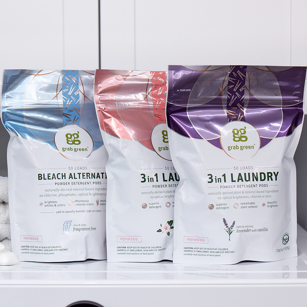 그랩그린 캡슐세제 올인원 친환경 아토피 세탁세제 50개입, 가드니아, 1개