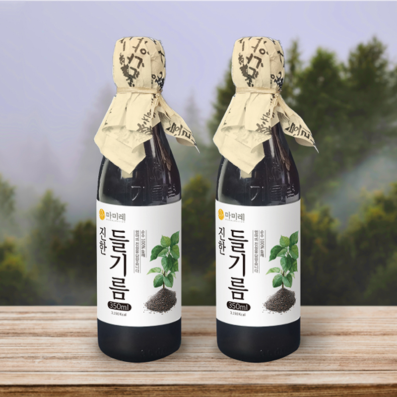 마미레 고소한 들기름 350ml 2병 통참깨 전통압착 방식 방앗간