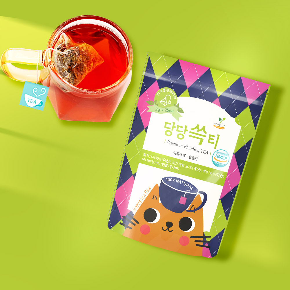 해피테라스 당당쓱티 올인원 블렌딩티 돼지감자차 여주차 바나바잎차 레드비트차 티백 - 메인 이미지