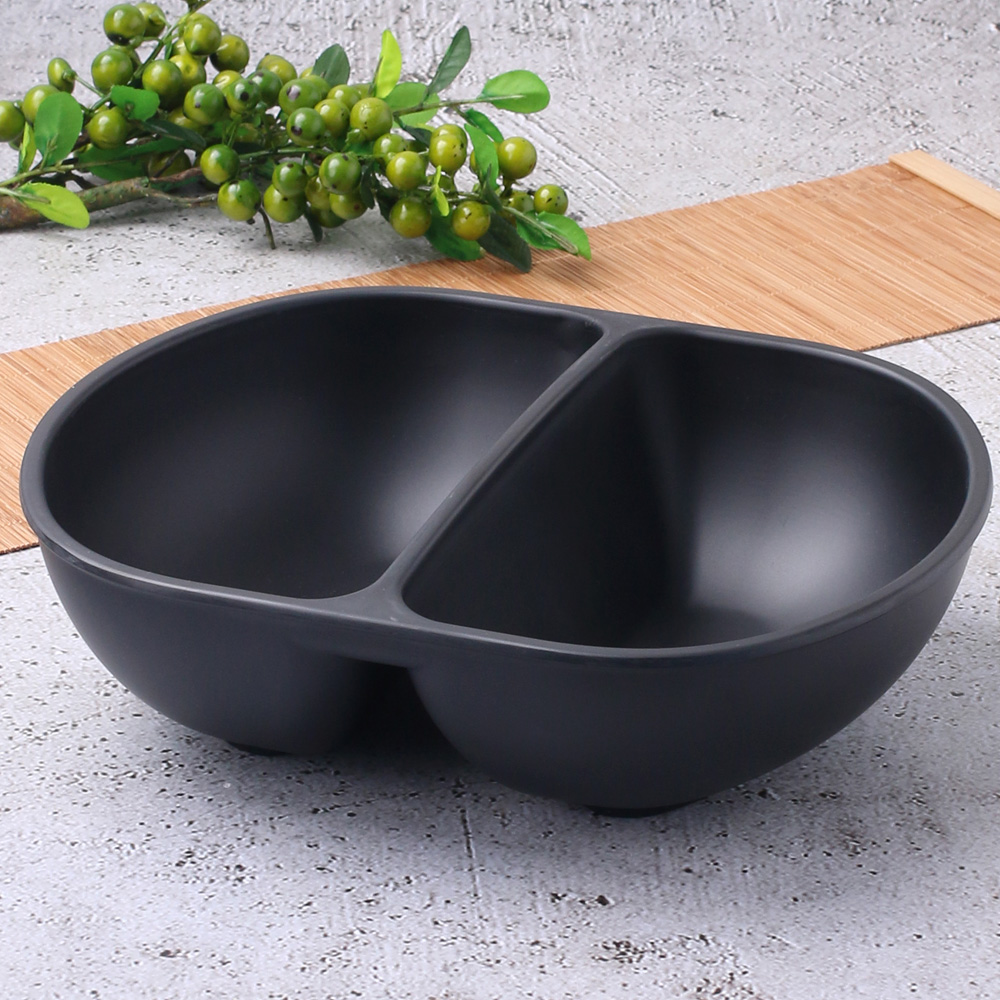먹토 멜라민 그릇 앞 접시 나눔 반찬 중국집 식당 업소용 식기 23.8cm, 짬짜면그릇 - 상품 이미지