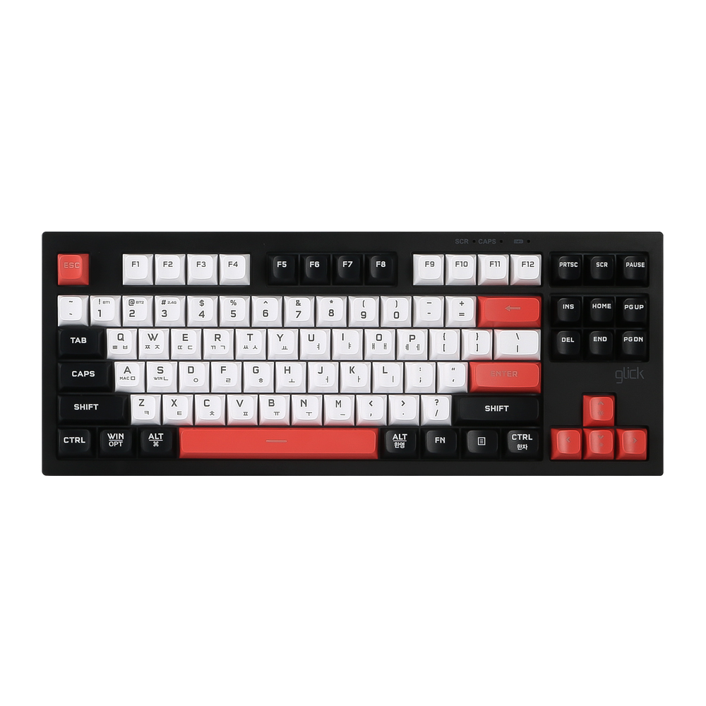 지클릭커 사일런스 M 무소음 풀윤활 무선 블루투스 키보드 방수 충격방지 Poker 87키, 멤브레인 - 상품 이미지