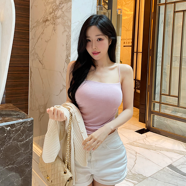 [N배송]크라시앙 2cm 리얼컴포트 캡내장 브라캡 볼륨 크롭탑 뽕브라 끈나시 나시탑 단품 이미지 7
