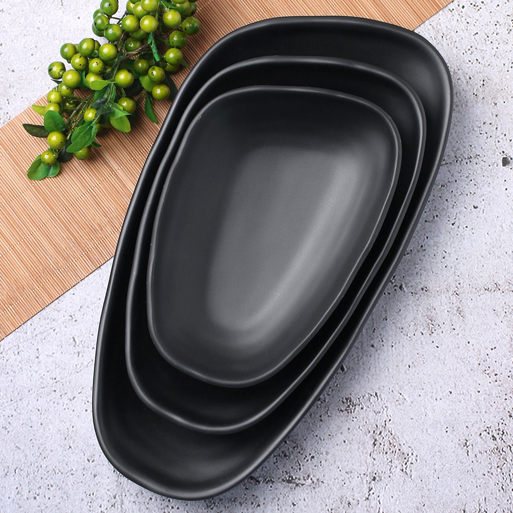 먹토 멜라민 그릇 앞 접시 나눔 반찬 중국집 식당 업소용 식기 21.3cm, 허브 삼각접시 - 상세 이미지 3