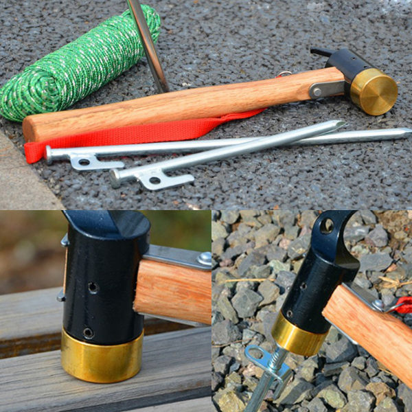 황동 파운딩 해머 캠핑 팩 단조팩 망치 캠핑용 공구