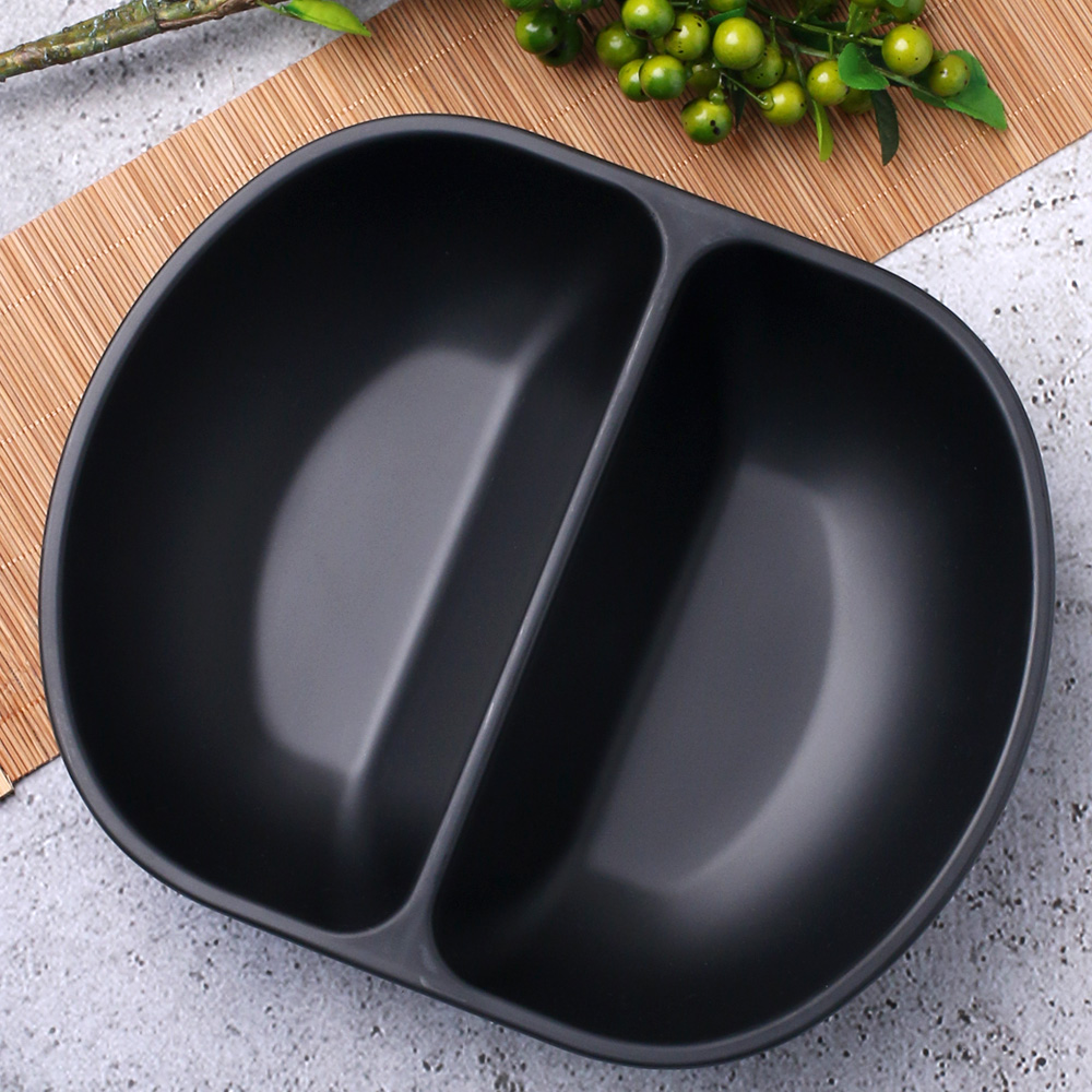 먹토 멜라민 그릇 앞 접시 나눔 반찬 중국집 식당 업소용 식기 23.8cm, 짬짜면그릇 - 상세 이미지 3