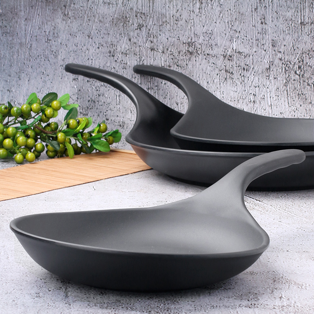 먹토 멜라민 그릇 앞 접시 나눔 반찬 중국집 식당 업소용 식기 30cm, 손잡이접시 - 상세 이미지 2