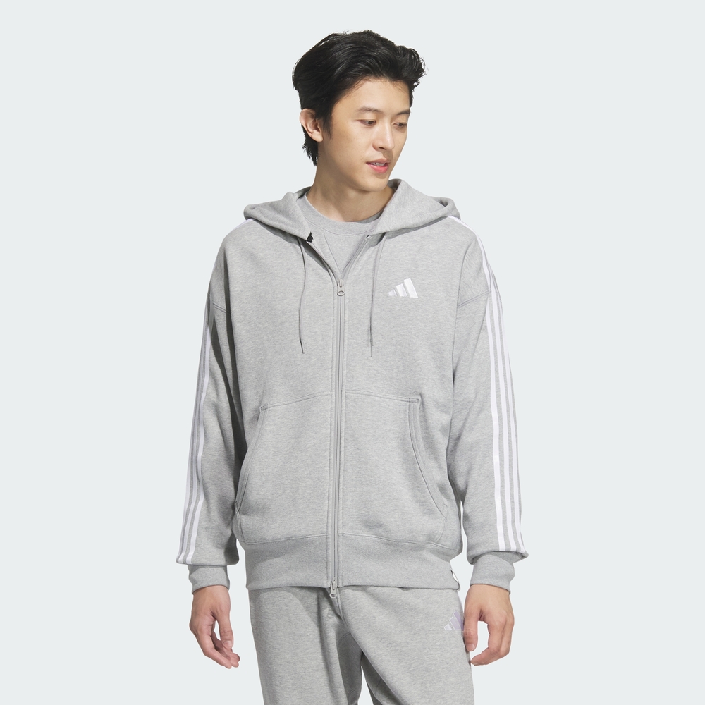 [아디다스 공식] 에센셜+ 루즈 핏 3S 프렌치 테리 풀집 후디 JW6926