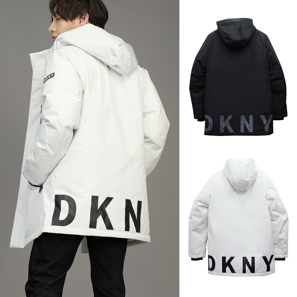 DKNY 남성 후드 로고 파카 패딩 점퍼