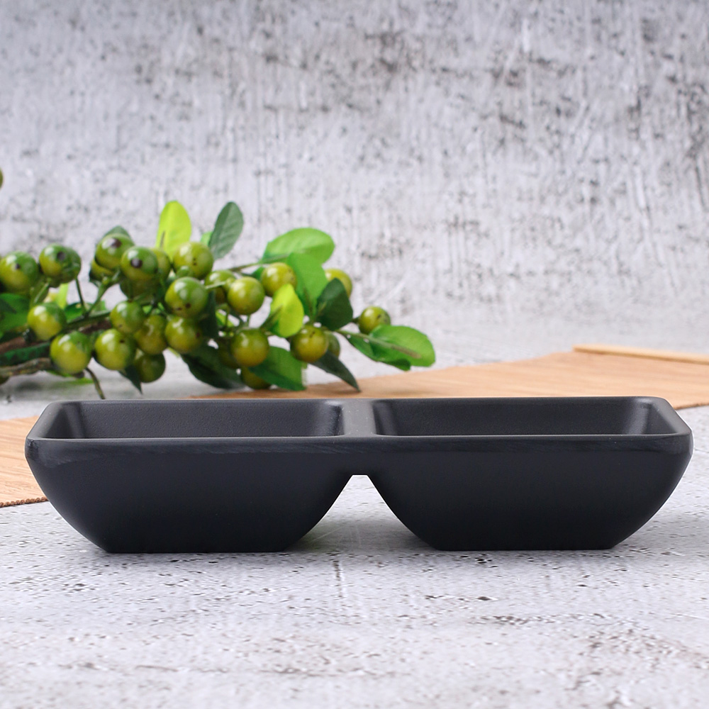 먹토 멜라민 그릇 앞 접시 나눔 반찬 중국집 식당 업소용 식기 14.7cm, 쌍초장종지 - 상세 이미지 2