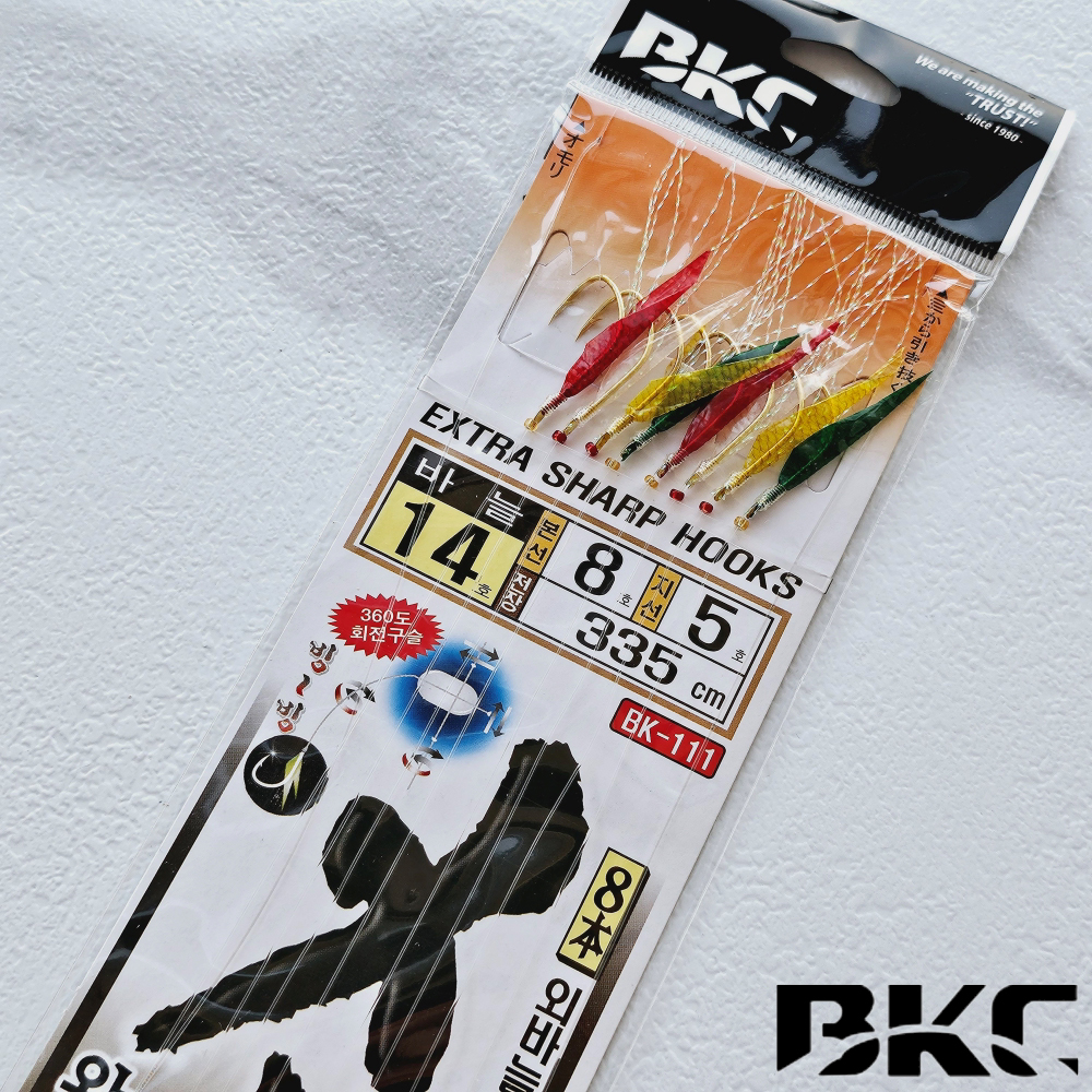 백경 8본 어구가자미 어피바늘 외줄 카드채비 BK-111 14호, 골드 - 상세 이미지 2