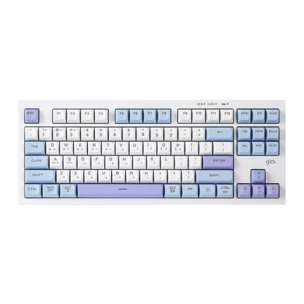 지클릭커 사일런스 M 무소음 풀윤활 무선 블루투스 키보드 방수 충격방지 Sky city RC1 87키, 멤브레인 - 상품 이미지
