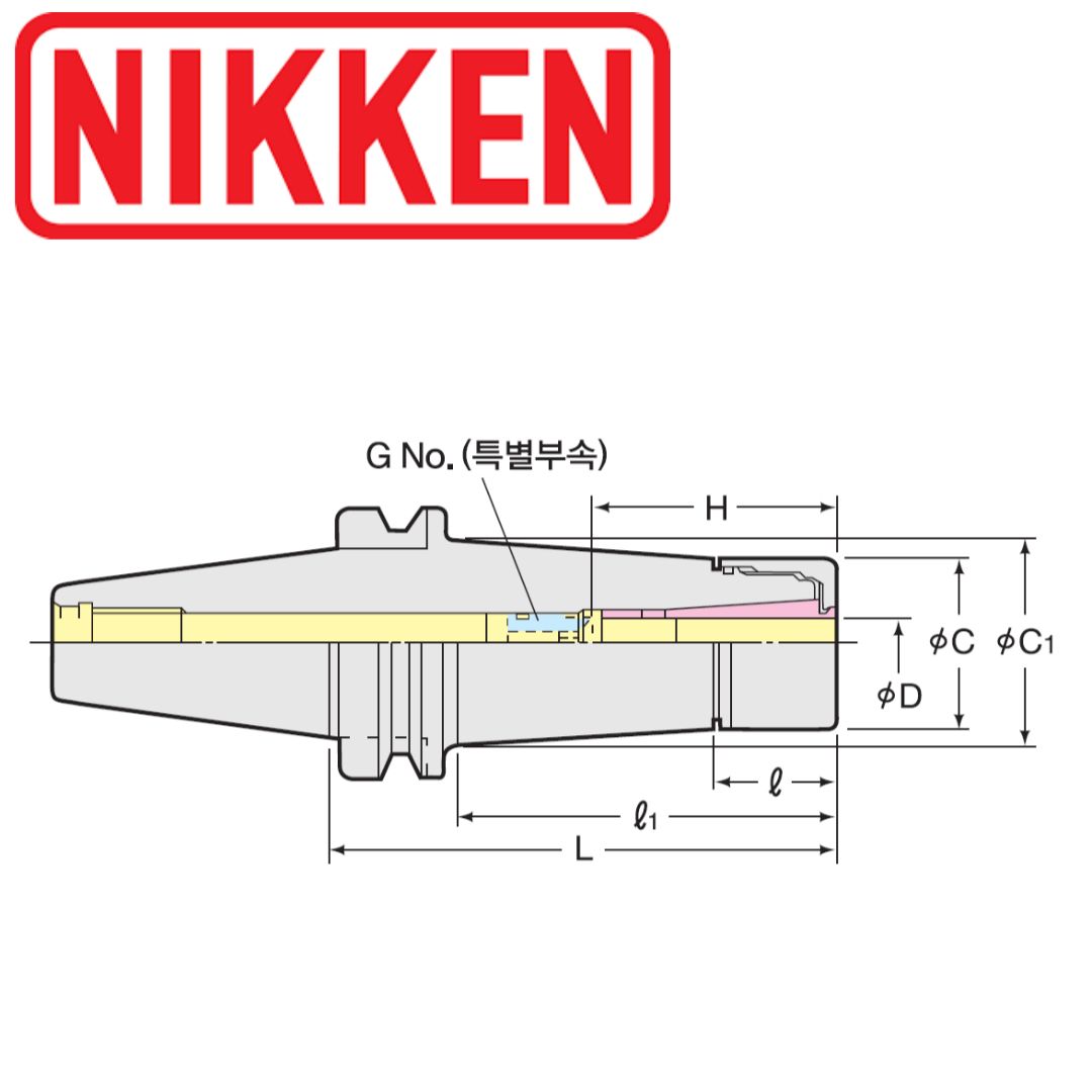 (주)한국닛켄 BT-VC 홀더 BT50-VC6-165 : TOOLREX