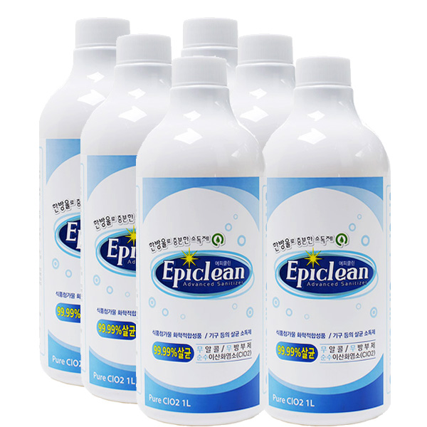 성찬 에피클린 1L 6개 뿌리는 살균소독제 이산화염소 CIO2 과일 야채 Epiclean : 쇼핑시도토리