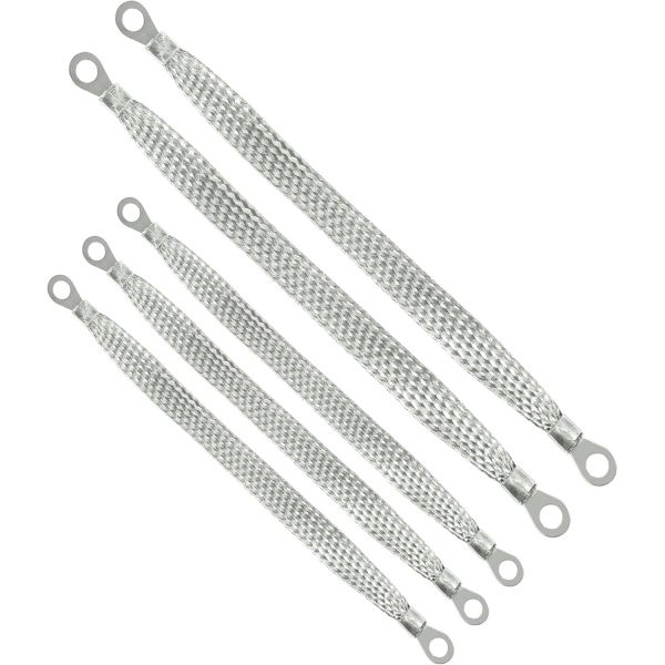 ESEWALAS 5PCS 범용 자동차 접지 스트랩 전문가용 차량 케이블 링 단자가 있는 브레이드 틴드 구리 엔진 와이어 평평한 : 제이파이브에이