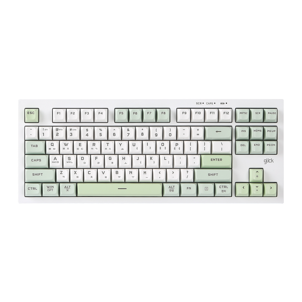 지클릭커 사일런스 M 무소음 풀윤활 무선 블루투스 키보드 방수 충격방지 Poker Green 87키, 멤브레인 - 상세 이미지 4
