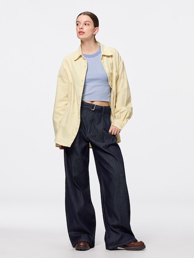 지유 바지 라이트 데님 벨티드 와이드 팬츠 + EC 길이 80.0cm 여자 여성 청바지 356897 - 상세 이미지 2