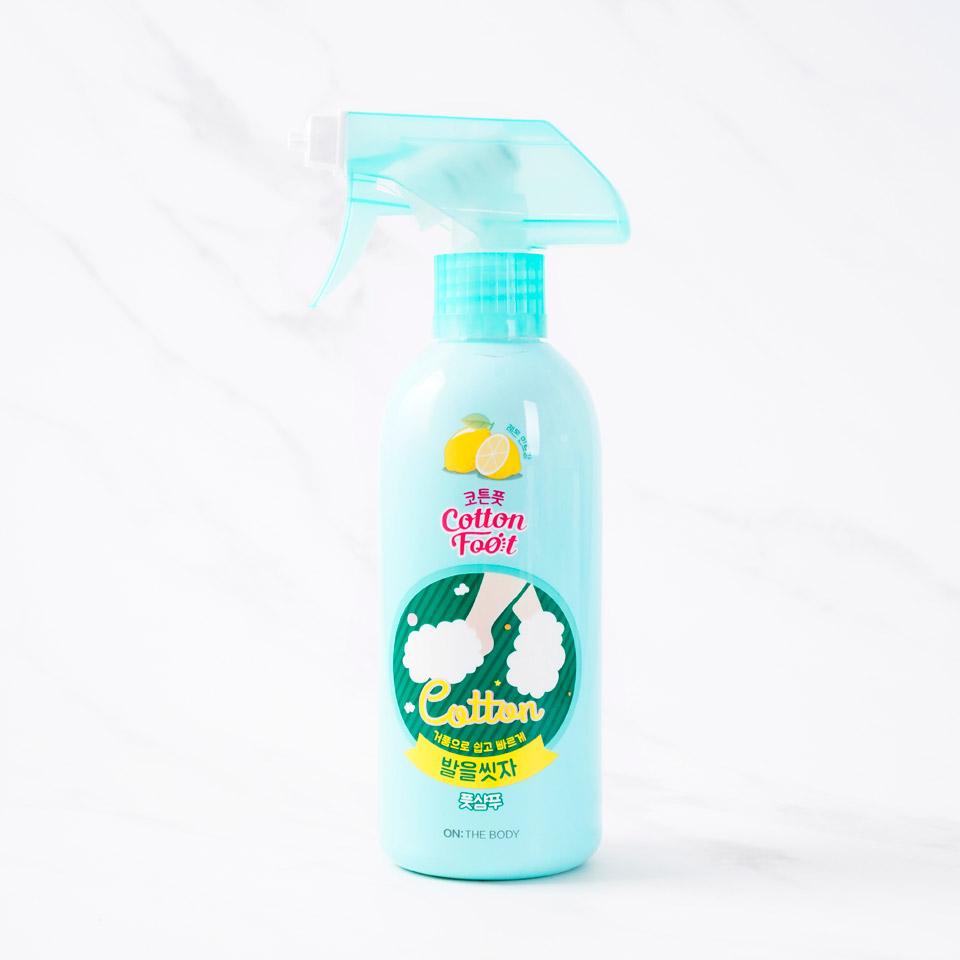 메가마트 LG 온더바디 발을씻자 코튼풋샴푸 레몬향 385ml - 상품 이미지