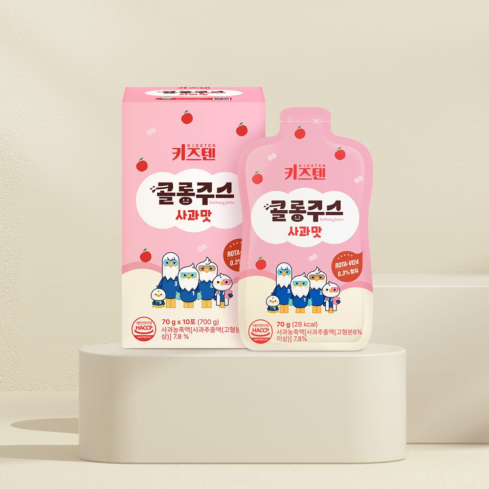 키즈텐 어린이 아기 건강 간식 과일 야채 약재 음료 콜롱 주스 사과, 70g, 30개 - 상세 이미지 3