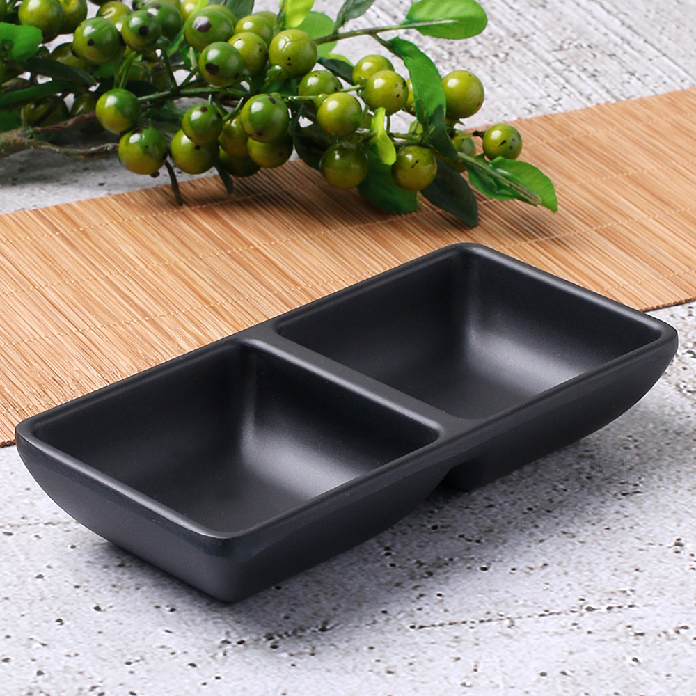 먹토 멜라민 그릇 앞 접시 나눔 반찬 중국집 식당 업소용 식기 14.7cm, 쌍초장종지 - 상품 이미지