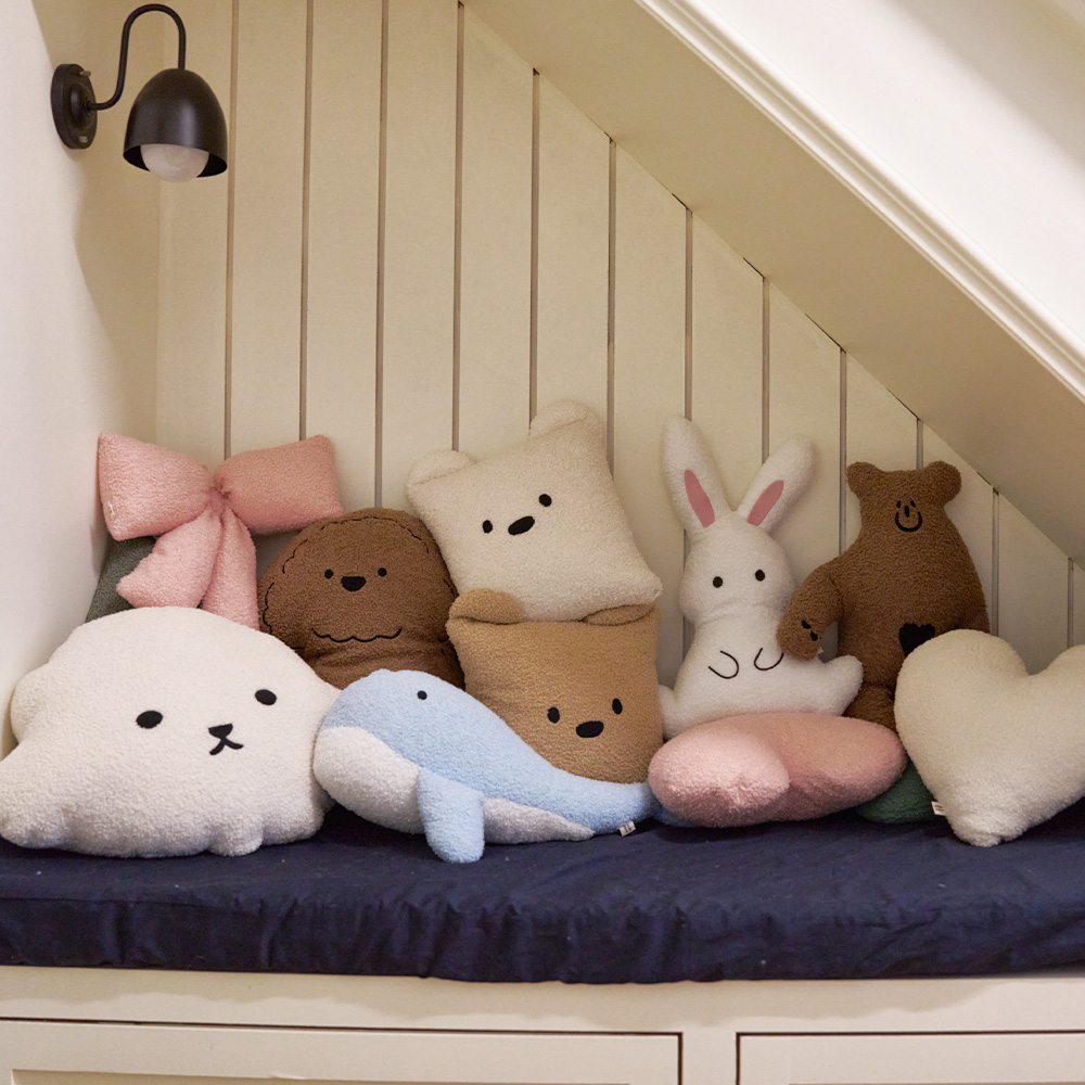 뽀글이 캐릭터 모양 쿠션 소파 인테리어소품 강아지 인형 포인트